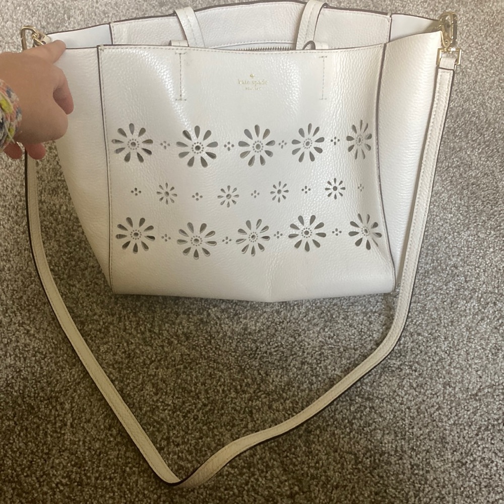 White Kate Spade flower crossbody bag!